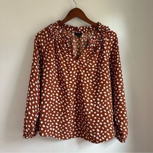 J. Crew Tops J.Crew Drapery Ruffleneck 365 Crepe Blouse